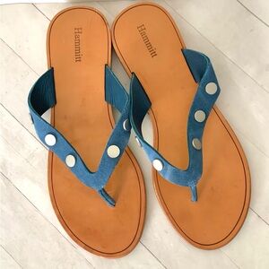 HAMMITT Winston Abyss Flip Flop Suede Sandals Sz 9
